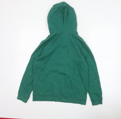 Vans Women's Green XS Logo Pullover Hoodie Fleece Kangaroo Pocket