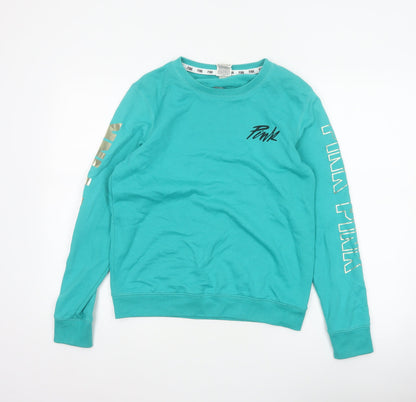 Victoria's Secret PINK Women Blue XS Backless Logo Sweatshirt