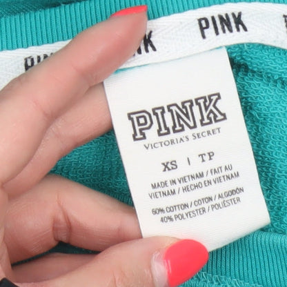 Victoria's Secret PINK Women Blue XS Backless Logo Sweatshirt