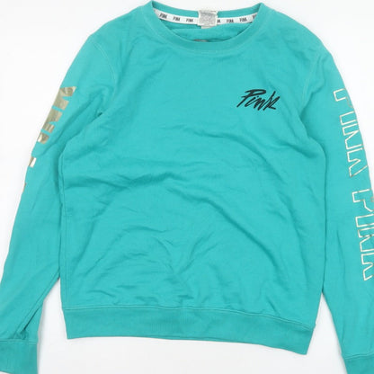 Victoria's Secret PINK Women Blue XS Backless Logo Sweatshirt
