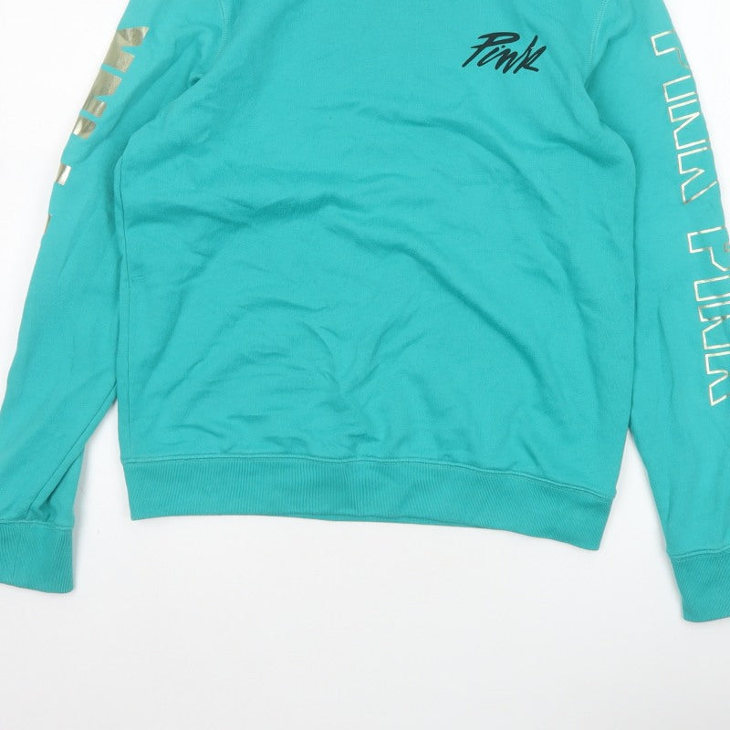 Victoria's Secret PINK Women Blue XS Backless Logo Sweatshirt