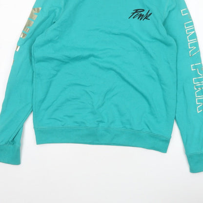 Victoria's Secret PINK Women Blue XS Backless Logo Sweatshirt