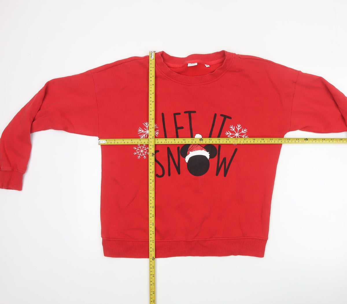 Next Women Red UK 12 Disney Mickey Let It Snow Christmas Sweatshirt