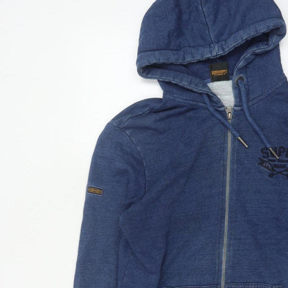 Superdry Men’s Blue XL Full Zip Hooded Logo Sweatshirt