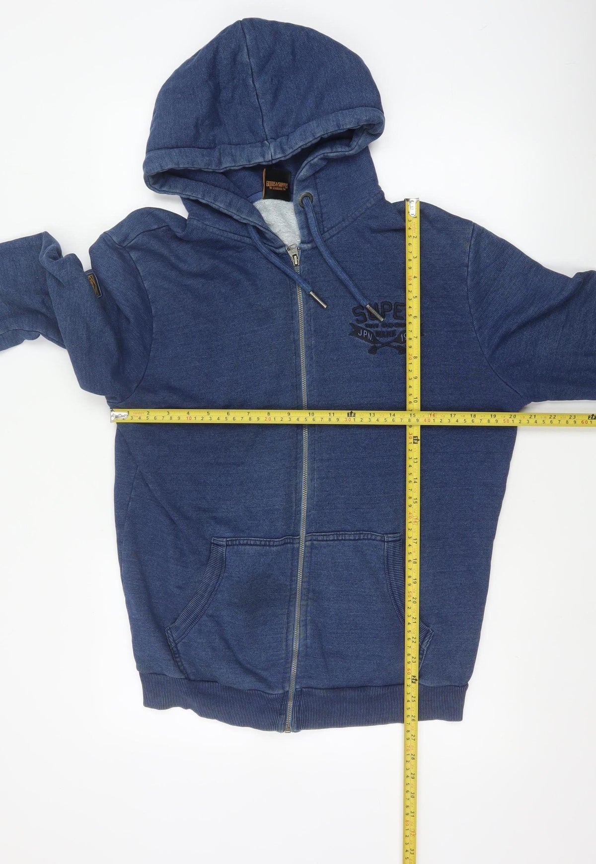 Superdry Men’s Blue XL Full Zip Hooded Logo Sweatshirt