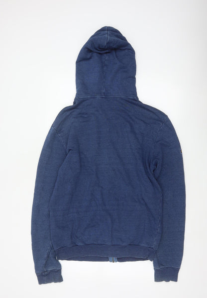 Superdry Men’s Blue XL Full Zip Hooded Logo Sweatshirt