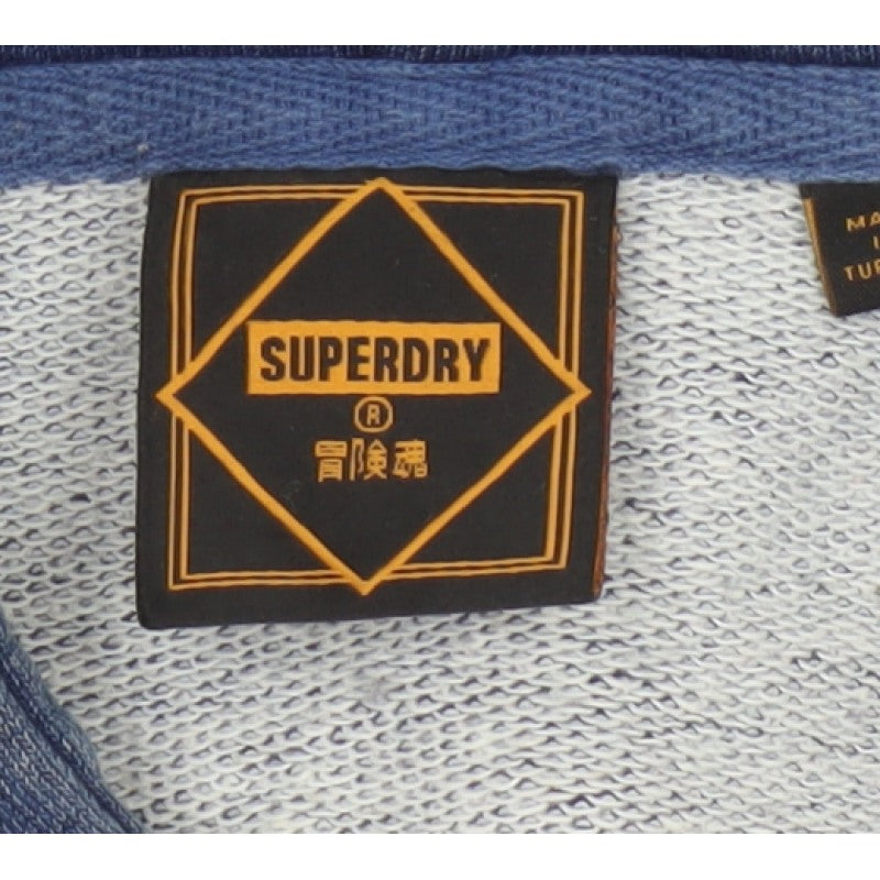 Superdry Men’s Blue XL Full Zip Hooded Logo Sweatshirt
