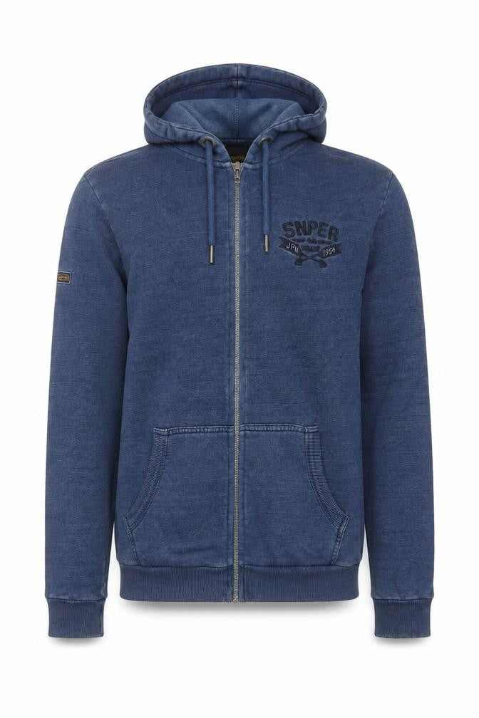 Superdry Men’s Blue XL Full Zip Hooded Logo Sweatshirt