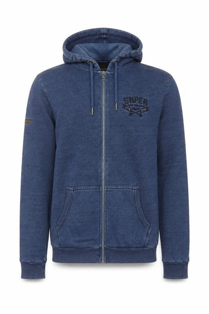 Superdry Men’s Blue XL Full Zip Hooded Logo Sweatshirt