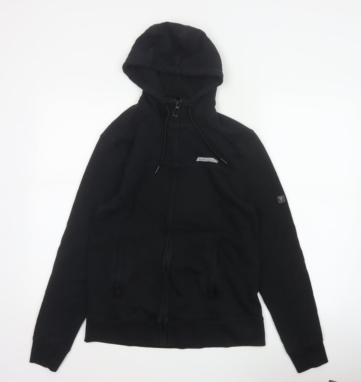 Van Heusen Men’s Black S Full Zip Hooded Cotton Rich Hoodie