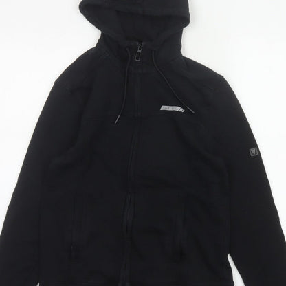Van Heusen Men’s Black S Full Zip Hooded Cotton Rich Hoodie