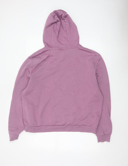 McKenzie Men’s Purple L Pullover Logo Hoodie Fleece Drawstring Pockets