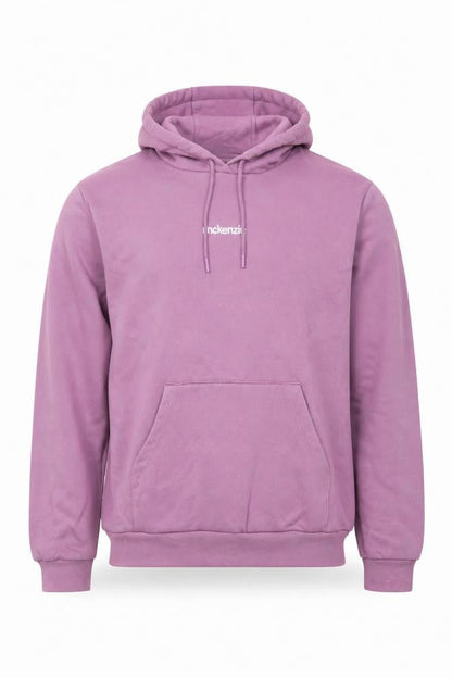 McKenzie Men’s Purple L Pullover Logo Hoodie Fleece Drawstring Pockets
