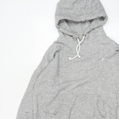 Jack Wills Women Grey UK 12 Pullover Hoodie Drawstring Logo Pockets