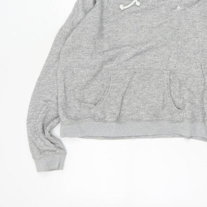 Jack Wills Women Grey UK 12 Pullover Hoodie Drawstring Logo Pockets