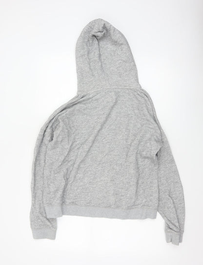 Jack Wills Women Grey UK 12 Pullover Hoodie Drawstring Logo Pockets