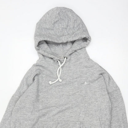 Jack Wills Women Grey UK 12 Pullover Hoodie Drawstring Logo Pockets