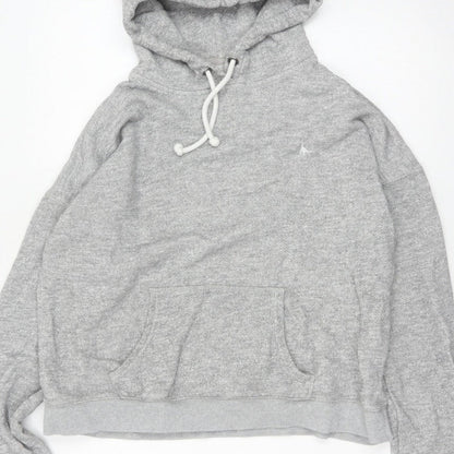 Jack Wills Women Grey UK 12 Pullover Hoodie Drawstring Logo Pockets
