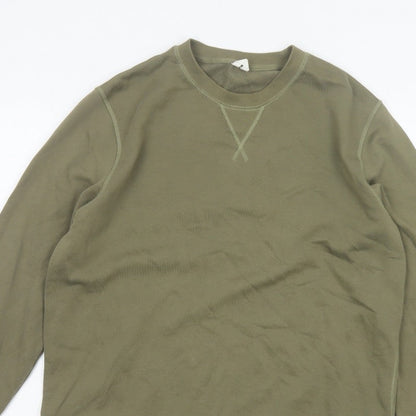 Arket Men’s Green M Crew Neck Pullover Cotton Sweatshirt