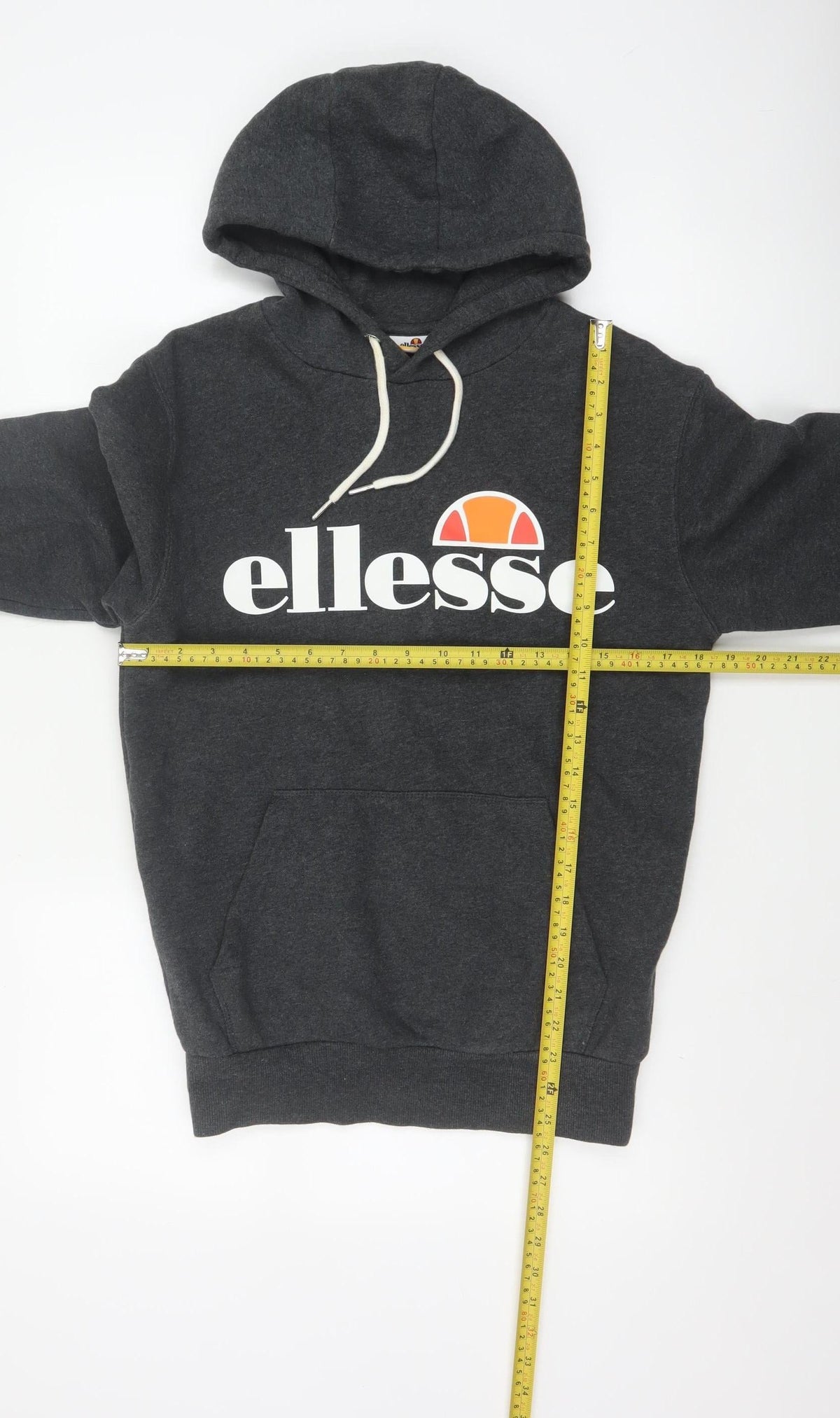 Ellesse Men’s Grey XS Pullover Logo Graphic Hoodie Fleece
