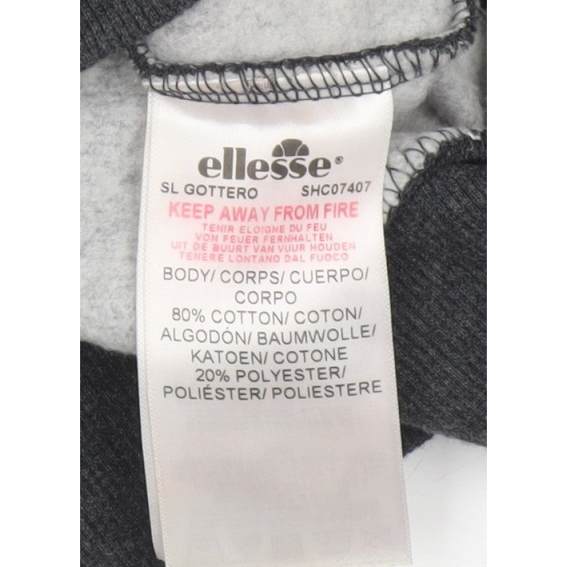 Ellesse Men’s Grey XS Pullover Logo Graphic Hoodie Fleece