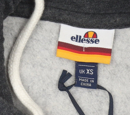 Ellesse Men’s Grey XS Pullover Logo Graphic Hoodie Fleece