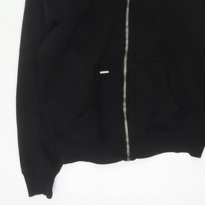 Sevenheavens Men’s Black M Full Zip Hooded Fleece Hoodie Logo Pockets