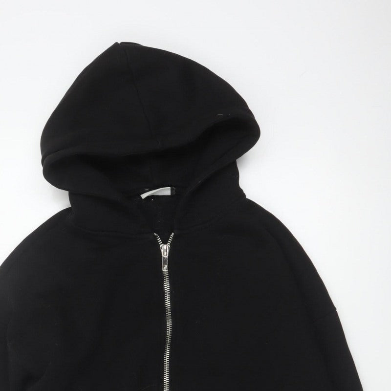 Sevenheavens Men’s Black M Full Zip Hooded Fleece Hoodie Logo Pockets