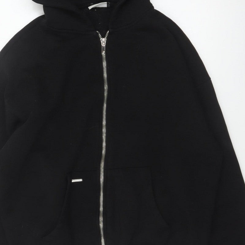 Sevenheavens Men’s Black M Full Zip Hooded Fleece Hoodie Logo Pockets