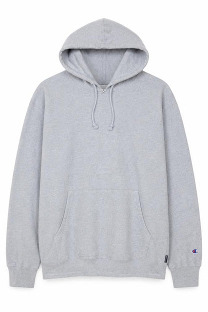 Champion Men’s Grey M Pullover Hoodie Logo Fleece Kangaroo Pocket