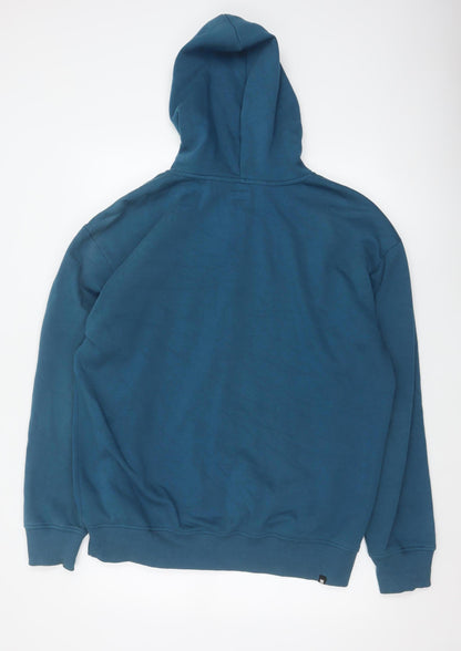DC Shoes Men's Blue L Full Zip Logo Hoodie Cotton Blend Skateboarding