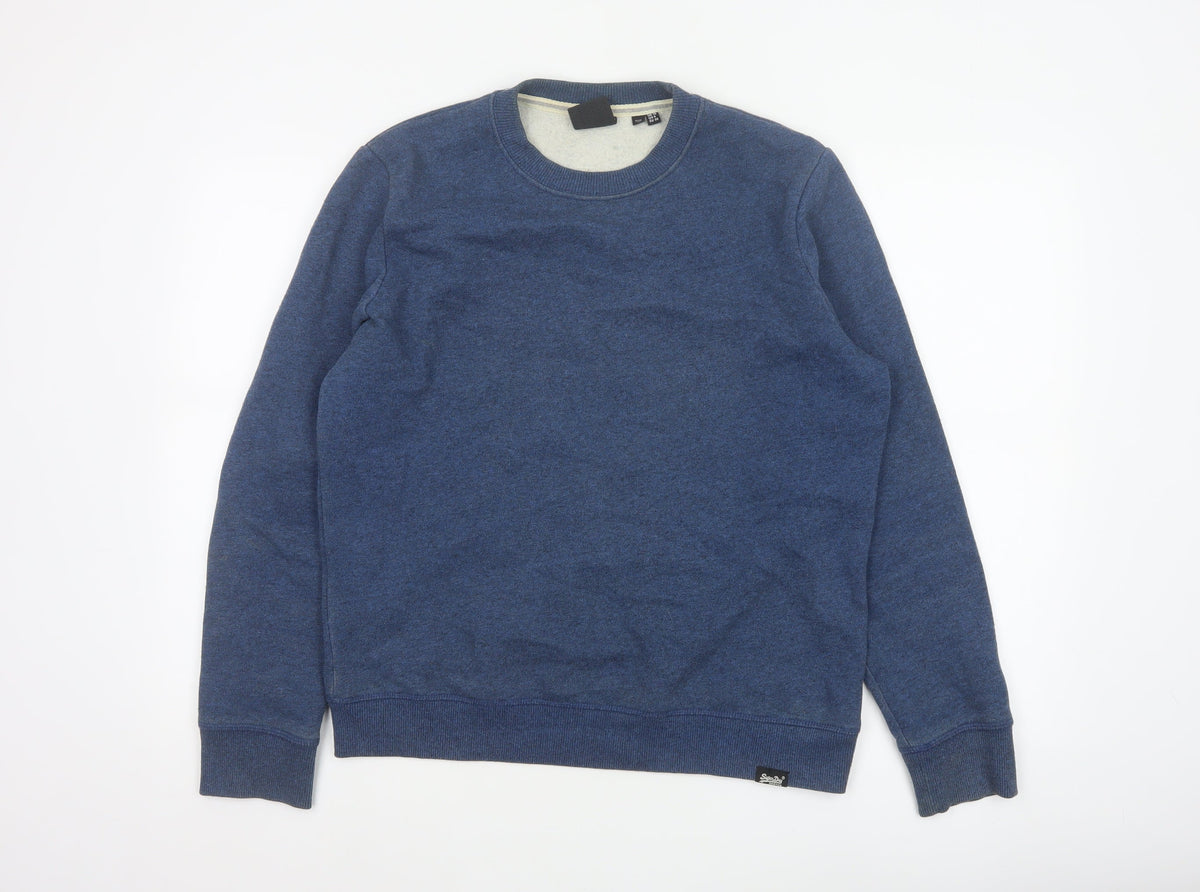 Superdry Women’s Blue UK 10 Crew Neck Pullover Sweatshirt Logo