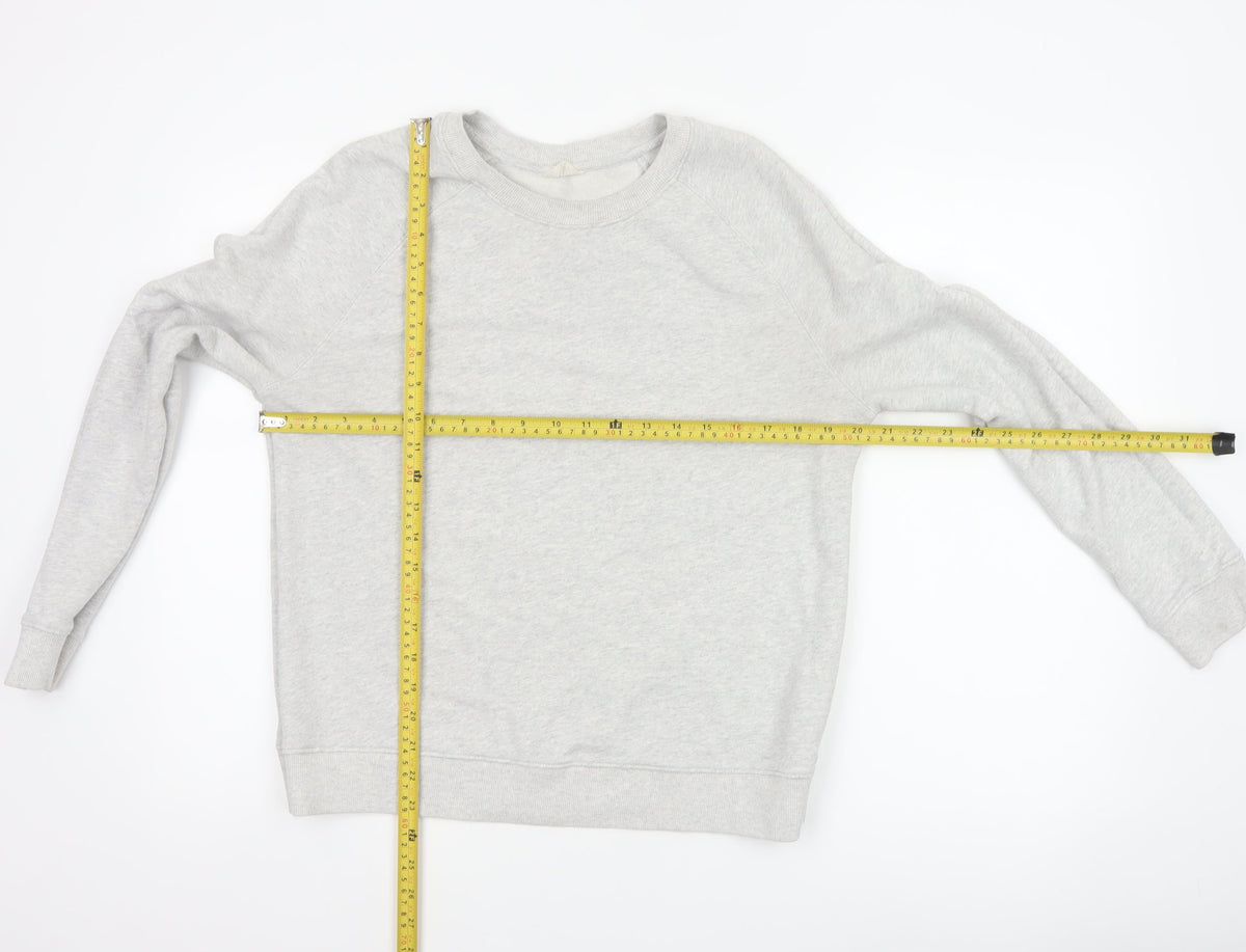 Hush Women’s Grey XS Cotton Pullover Crew Neck Raglan Sweatshirt