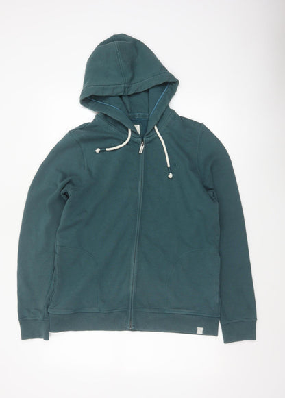 Fat Face Men's Green M Full Zip Hooded Logo Cotton Blend Hoodie