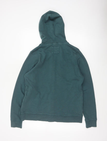 Fat Face Men's Green M Full Zip Hooded Logo Cotton Blend Hoodie