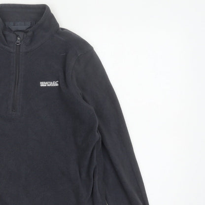 Regatta Boys Black 13 Years 1/4 Zip Fleece Sweatshirt Outdoor