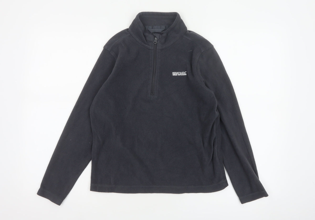 Regatta Boys Black 13 Years 1/4 Zip Fleece Sweatshirt Outdoor