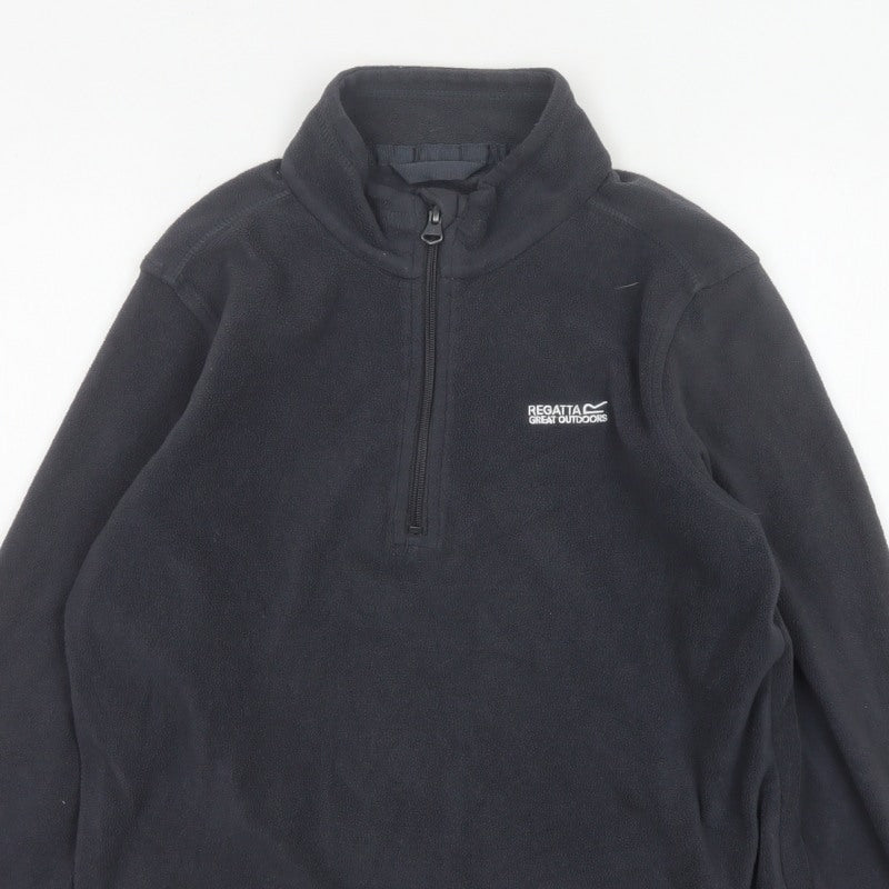 Regatta Boys Black 13 Years 1/4 Zip Fleece Sweatshirt Outdoor