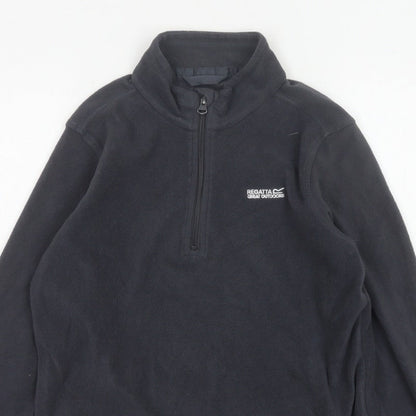 Regatta Boys Black 13 Years 1/4 Zip Fleece Sweatshirt Outdoor