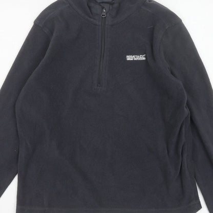 Regatta Boys Black 13 Years 1/4 Zip Fleece Sweatshirt Outdoor