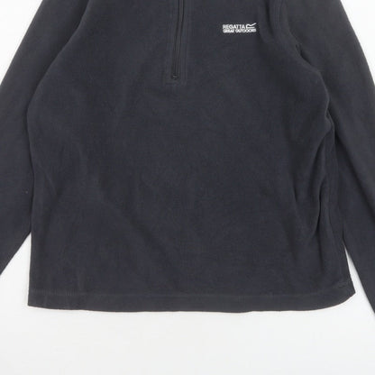 Regatta Boys Black 13 Years 1/4 Zip Fleece Sweatshirt Outdoor