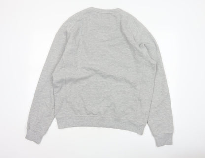 Champion Men’s Grey Large Embroidered Logo Crew Neck Sweatshirt