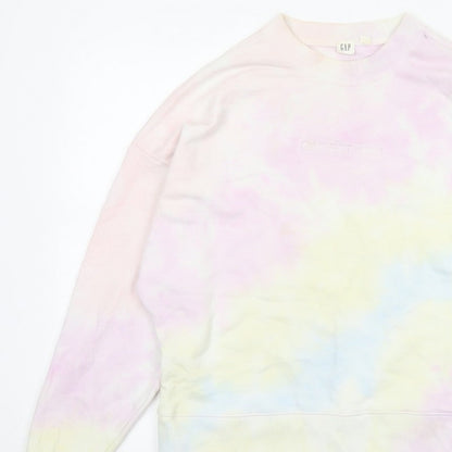 Gap Women’s Multicoloured XS Pastel Tie Dye Logo Crew Sweatshirt