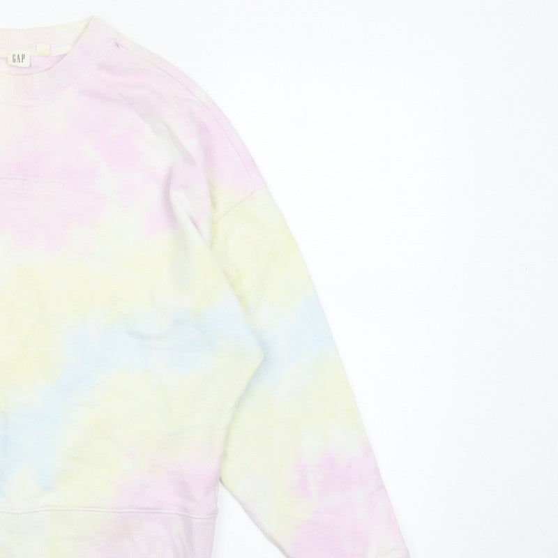 Gap Women’s Multicoloured XS Pastel Tie Dye Logo Crew Sweatshirt