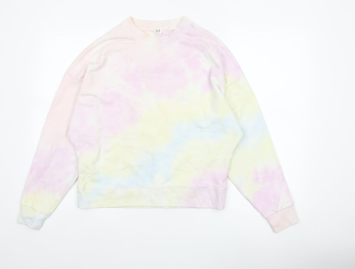 Gap Women’s Multicoloured XS Pastel Tie Dye Logo Crew Sweatshirt