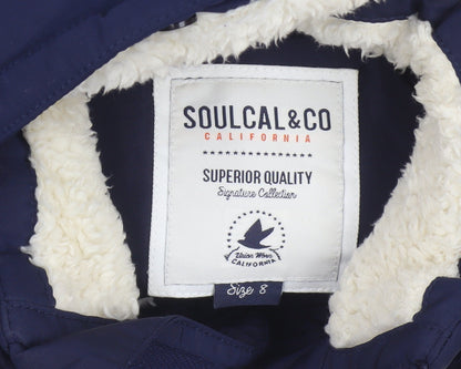 SoulCal & Co Women’s Navy Size 8 Hooded Quilted Puffer Gilet