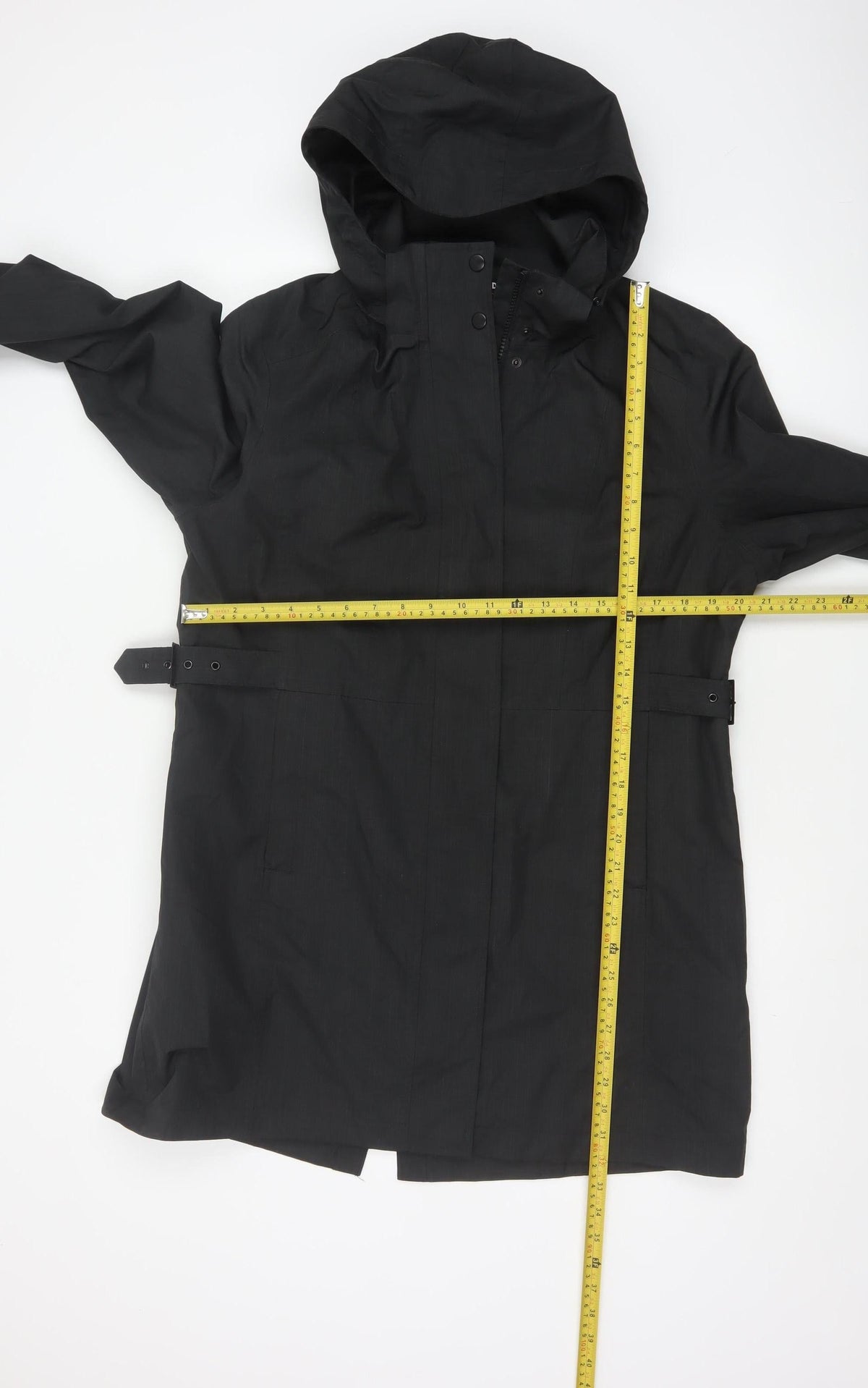 Kirkland Signature Unisex Black L Hooded Long Trench Coat