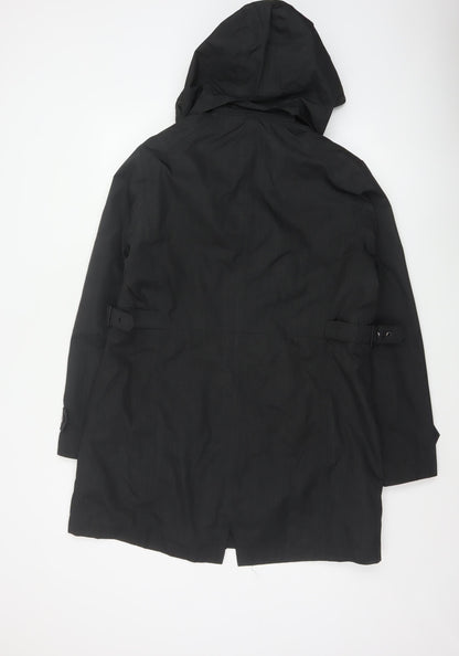 Kirkland Signature Unisex Black L Hooded Long Trench Coat