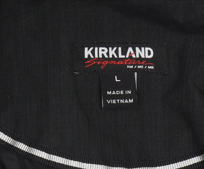 Kirkland Signature Unisex Black L Hooded Long Trench Coat