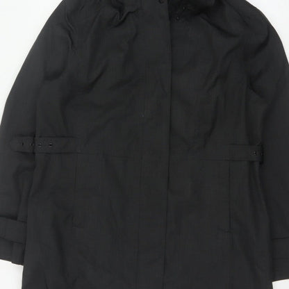 Kirkland Signature Unisex Black L Hooded Long Trench Coat